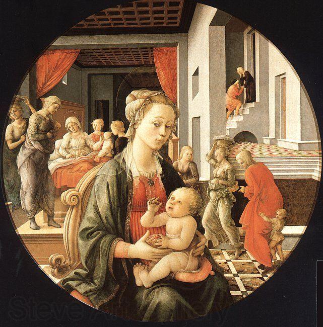 Fra Filippo Lippi Madonna and Child with Stories from the Life of St.Anne Germany oil painting art